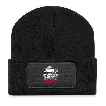 Vacances en Norvège dans les fjords de Norge Voyage en Scandinavie - Beanie recyclé à patch - noir - Devant