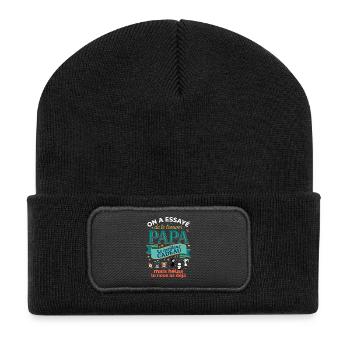 Meilleur Cadeau Papa Humour Enfants - Beanie recyclé à patch - noir - Devant