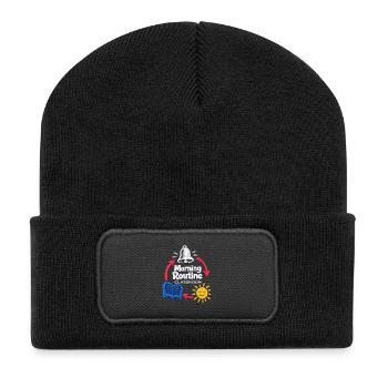 Routine du matin : Enseignant de classe de retour à l’école - Beanie recyclé à patch - noir - Devant