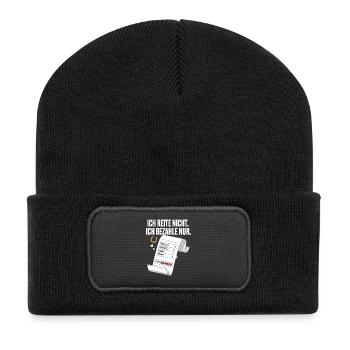 Reite Nicht Bezahle Pferdepapa Pferdemama Pferde - Recycelte Patch Beanie - Schwarz - Vorne