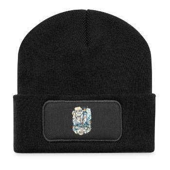 Ancre ton âme – Aquarelle de phare - Beanie recyclé à patch - noir - Devant