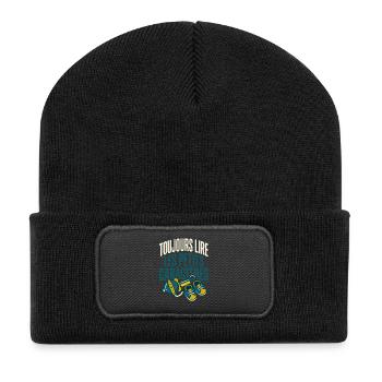 Futur Papa Humour Petits Caractères - Beanie recyclé à patch - noir - Devant