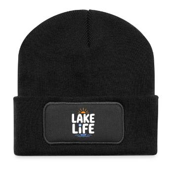 Insigne du Lever du Soleil Lake Life - Beanie recyclé à patch - noir - Devant