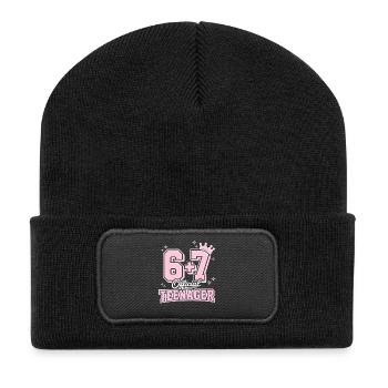 13th Birthday Shirt Funny Meme 67th Birthday 13 - Beanie recyclé à patch - noir - Devant