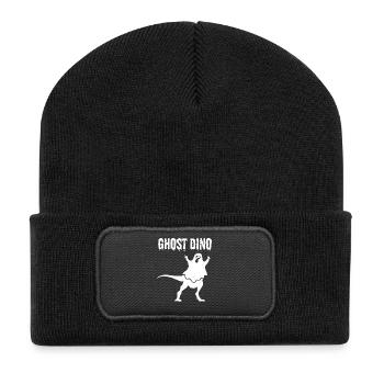 Funny Halloween Ghost Dino Funny Ghost Dinosaur - Recycelte Patch Beanie - Schwarz - Vorne