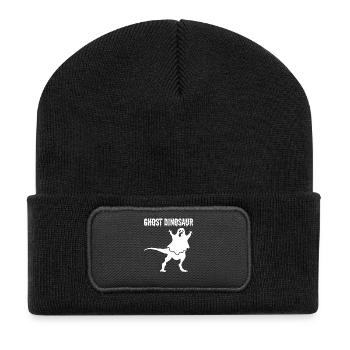 Funny Halloween Ghost Dinosaur Funny Ghost Dino - Recycelte Patch Beanie - Schwarz - Vorne