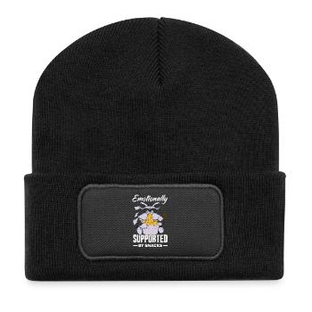 Ich Benötige Snacks, Lustiger Tierhumor - Recycelte Patch Beanie - Schwarz - Vorne