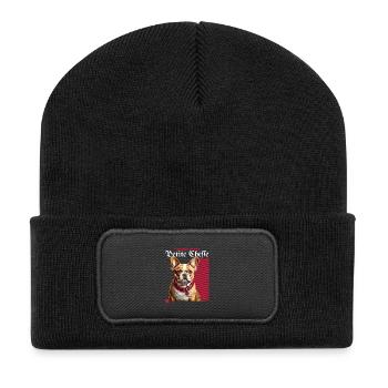 Petite Cheffe Frenchie Power - Recycelte Patch Beanie - Schwarz - Vorne