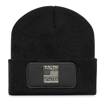 I'm Retired You're Not Have Fun At Work Tomorrow - Recycelte Patch Beanie - Schwarz - Vorne