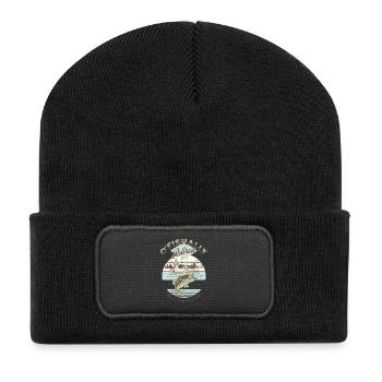 Altersangel-Ruhestand - Recycelte Patch Beanie - Schwarz - Vorne
