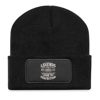 1996 Jahrgang geboren Legenden Vintage Geburtstag - Recycelte Patch Beanie - Schwarz - Vorne