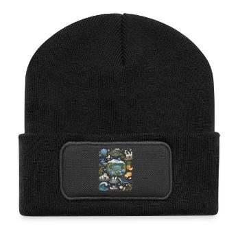Azores | Volcanic Islands, Whales & Nature - Recycled Patch Beanie - black - Front