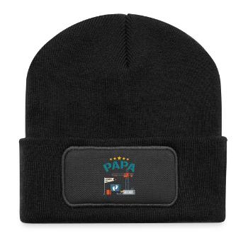 Future Daddy 2027 Beladen Baby-Bau - Recycelte Patch Beanie - Schwarz - Vorne