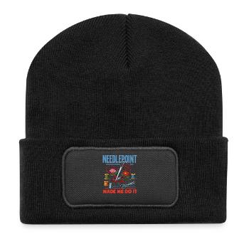 Lustiges Nadelspitzen-bastelhobby - Recycelte Patch Beanie - Schwarz - Vorne