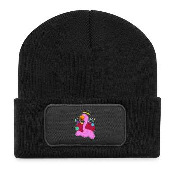Drôle de flamant rose - Beanie recyclé à patch - noir - Devant
