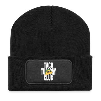 Taco Tuesday Club mit cooler Sonnenbrille - Recycelte Patch Beanie - Schwarz - Vorne