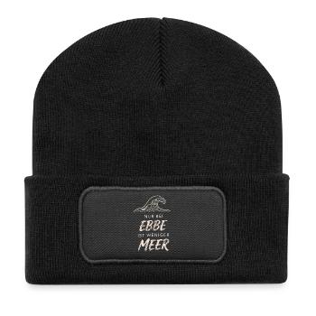 Only At Low Tide Is There Less Sea - Recycelte Patch Beanie - Schwarz - Vorne