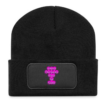 Wo die Socken keinen Namen haben - Recycelte Patch Beanie - Schwarz - Vorne