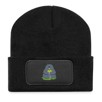 Maulwurf Obst - Recycelte Patch Beanie - Schwarz - Vorne