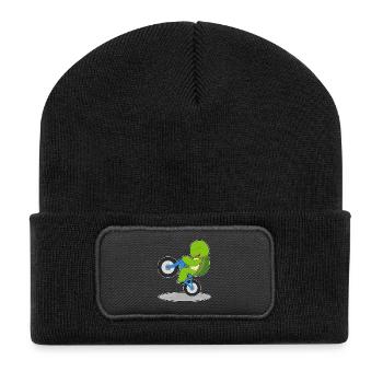 Turtle Bicycle - Recycled Patch Beanie - black - Front