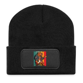 Life is Better with Capybaras - Süßes Nagetier - Recycelte Patch Beanie - Schwarz - Vorne