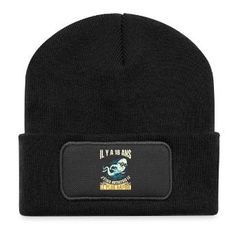Anniversaire 18 Ans Humour Le Plus Rapide - Beanie recyclé à patch - noir - Devant