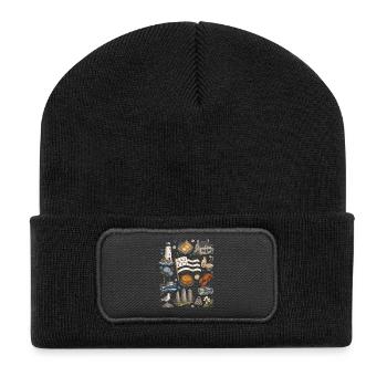 Brittany | Coast, Lighthouse & Seasickness - Recycled Patch Beanie - black - Front