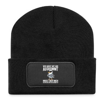 Wer Nicht Mit Mir Auskommt muss Eben Nnoch Ein  - Recycelte Patch Beanie - Schwarz - Vorne