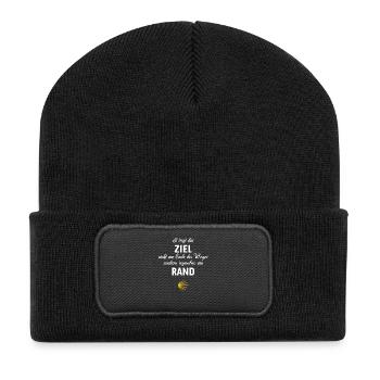 Camino Spruch | Jakobsweg, Pilger, Santiago - Recycelte Patch Beanie - Schwarz - Vorne