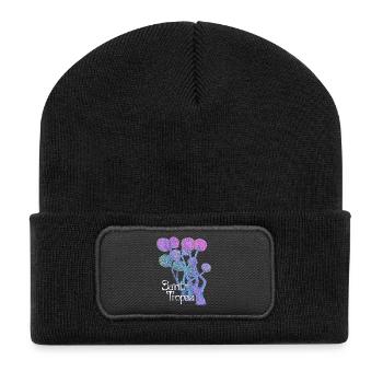 Saint Tropez Limited Edition - Streetstyle - Recycelte Patch Beanie - Schwarz - Vorne