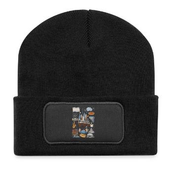 Chicago | Skyline, Jazz & City Feeling - Recycled Patch Beanie - black - Front