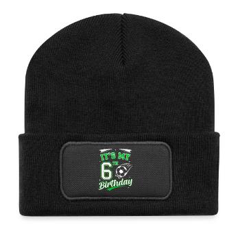 Its My 6th Birthday Soccer Boys 6 Years Birthday 6 - Recycled Patch Beanie - black - Front