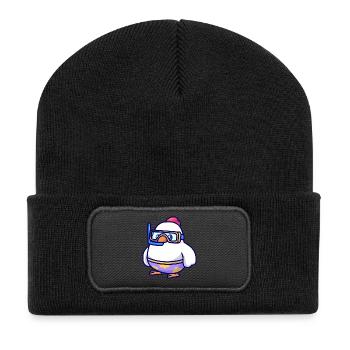 Diving Chick in Snorkel Gear - Recycled Patch Beanie - black - Front