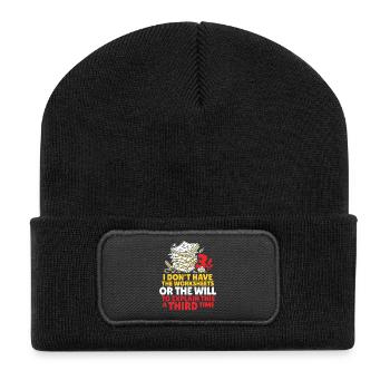 No More Explanations Meme - Recycled Patch Beanie - black - Front