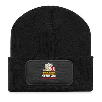 Third Time Procrastination Tee - Recycled Patch Beanie - black - Front