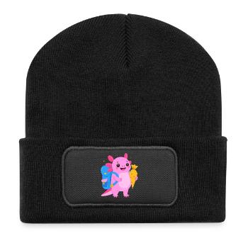 Axolotl for school enrollment – back to school school cone - Recycled Patch Beanie - black - Front