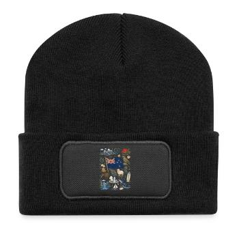 New Zealand | Kiwi, Fjords & Adventure - Recycled Patch Beanie - black - Front