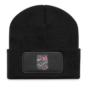 I'm not 30 Im 20 Ten Birthday - Recycled Patch Beanie - black - Front