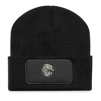 Pusteblume Bibertraum - Recycelte Patch Beanie - Schwarz - Vorne