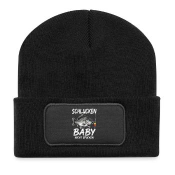 Schlucken Baby Nicht Spucken - Recycelte Patch Beanie - Schwarz - Vorne