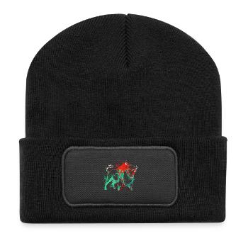 Bison Splash Art - Recycled Patch Beanie - black - Front