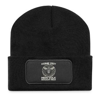 Imkerhut Imkeranzug Biene Fan Bienenzüchter - Recycelte Patch Beanie - Schwarz - Vorne