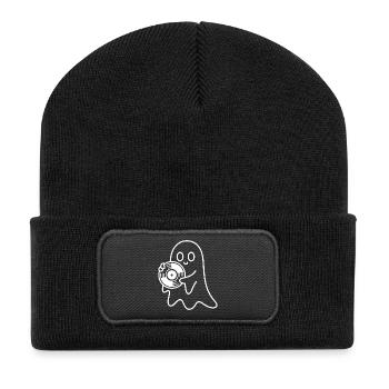 Ghost with vinyl record - Recycled Patch Beanie - black - Front