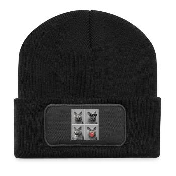 Cats Carthusian Cat - Recycled Patch Beanie - black - Front
