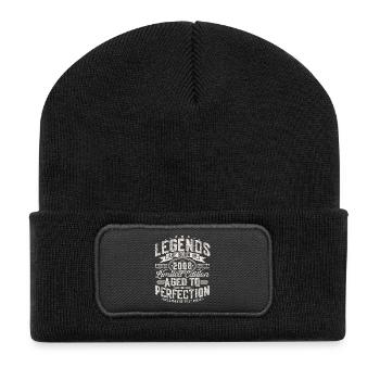 18e anniversaire 2008 Cadeau de 18 ans - Beanie recyclé à patch - noir - Devant
