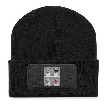 Cats European Burmese Cat - Recycled Patch Beanie - black - Front