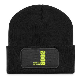 2008 Vintage Vintage Birthday Gift Retro - Recycled Patch Beanie - black - Front