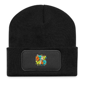 stay wild - Recycled Patch Beanie - black - Front