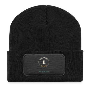 Catio-Architekt – Baugenehmigung steht noch aus –  - Recycelte Patch Beanie - Schwarz - Vorne
