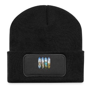 Ungarn Urlaub Travel – Budapest & Kultur Motiv - Recycelte Patch Beanie - Schwarz - Vorne